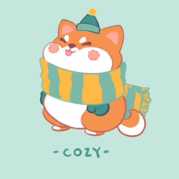 Inktober Theme: Cozy - Shiba Inu