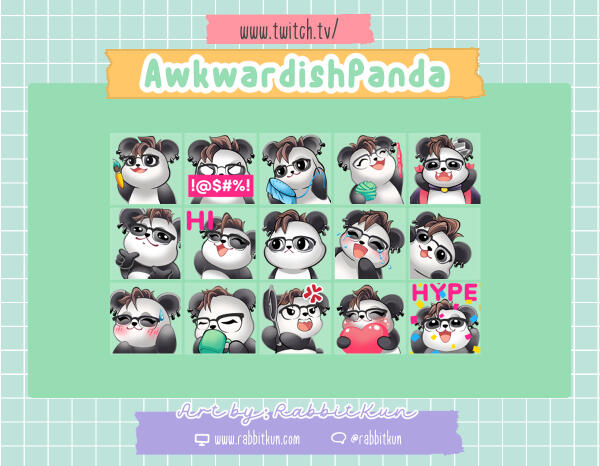 AwkwardishPanda Emotes