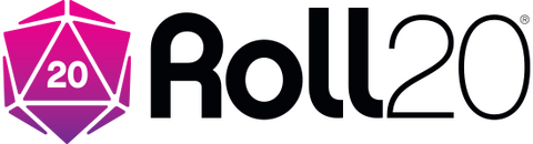 Roll 20 logo with pink d20 dice